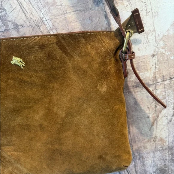 BURBERRY handbag suede purse - brown - vintage - Picture 11 of 16